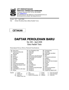 DAFTAR PEROLEHAN BARU