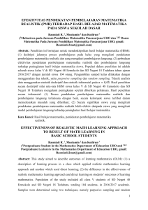 efektivitas pendekatan pembelajaran matematika realistik