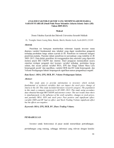 ANALISIS FAKTOR-FAKTOR YANG MEMPENGARUHI HARGA