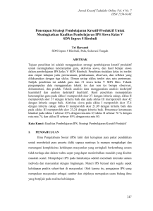 Penerapan Strategi Pembelajaran Kreatif-Produktif