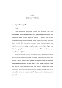 BAB II TINJAUAN PUSTAKA 2.1 Nyeri dan analgesik