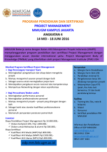 program pendidikan dan sertifikasi project management mmugm