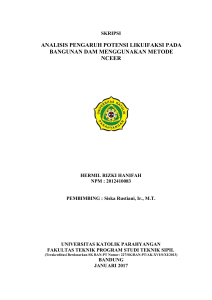 analisis pengaruh potensi likuifaksi pada bangunan dam