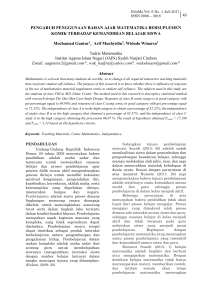 PENGARUH PENGGUNAAN BAHAN AJAR MATEMATIKA