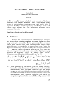 Page 1 DEKADENSI MORAL AKIBAT PORNOGRAFI Mustaqimah