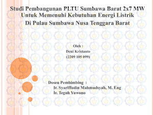 Studi Pembangunan PLTU Sumbawa Barat 2x7 MW