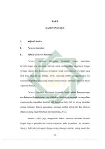 BAB II KAJIAN PUSTAKA A. Kajian Pustaka 1. Turnover Intention 1.1