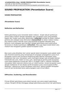 SOUND PROPAGATION (Perambatan Suara)