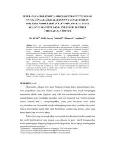 penerapan model pembelajaran kooperatif tipe jigsaw untuk