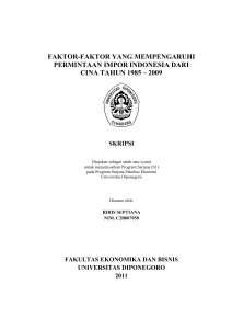 faktor-faktor yang mempengaruhi permintaan impor