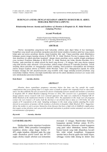 HUBUNGAN ANEMIA DENGAN KEJADIAN ABORTUS DI RSUD DR