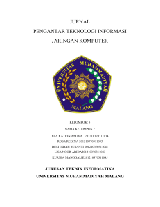 JURNAL PENGANTAR TEKNOLOGI INFORMASI JARINGAN