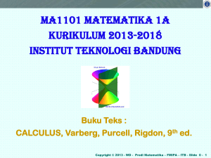 MA1101 MATEMATIKA 1A Kurikulum 2013-2018