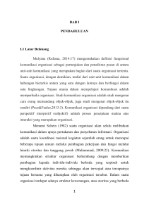 BAB I PENDAHULUAN I.1 Latar Belakang Mulyana (Ruliana, 2014