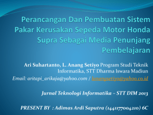 Ari Suhartanto, L. Anang Setiyo Program Studi Teknik Informatika