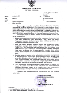 Surat Edaran Dagri Tentang Siskeudes