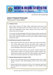 indeks tendensi konsumen triwulan iii tahun 2012