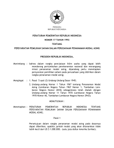 peraturan pemerintah republik indonesia nomor 17 tahun 1992