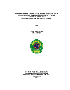 pengamatan kandungan unsur hara nitrogen, fosfor, kalium, kalsium