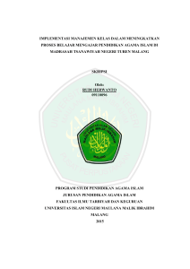 implementasi manajemen kelas dalam meningkatkan proses belajar