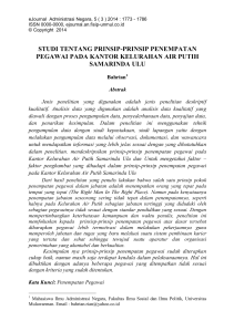 studi tentang prinsip-prinsip penempatan pegawai pada kantor