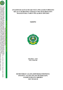 analisis kualitas isi lks mata pelajaran biologi kelas x semester i