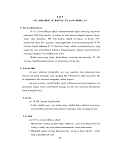 BAB 3 ANALISIS STRATEGI DAN SISTEM YANG BERJALAN 3.1