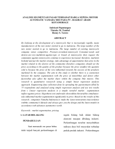 ANALISIS SEGMENTASI PASAR TERHADAP HARGA SEPEDA