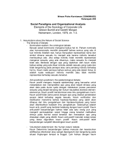 Social Paradigms and Organizational Analysis Elements of the