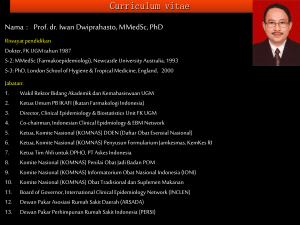 Prof. dr. Iwan Dwiprahasto, MMedSc, PhD Curriculum vitae