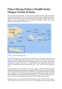 Pulau Giliyang Madura Memiliki Kadar Oksigen Terbaik di Dunia