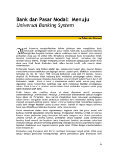 Bank dan Pasar Modal: Menuju Universal Banking