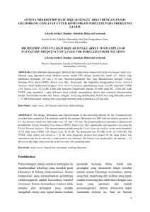 antena mikrostrip slot biquad single array dengan pandu