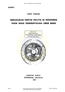 kedudukan partai politik di indonesia pada masa pemerintahan orde