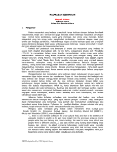 Wacana Budaya - Universitas Sumatera Utara