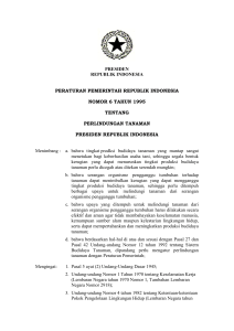 PRESIDEN REPUBLIK INDONESIA PERATURAN PEMERINTAH