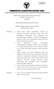 1 peraturan daerah kabupaten batang hari nomor 2 tahun 2014