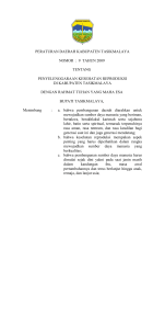 peraturan daerah kabupaten tasikmalaya nomor : 9 tahun 2009