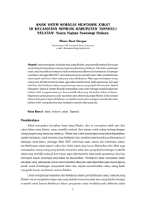 ANAK YATIM SEBAGAI MUSTAHIK ZAKAT DI - Jurnal UIN-SU