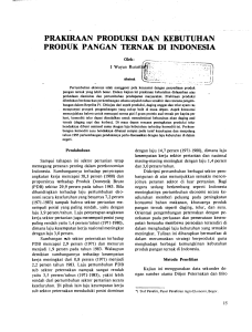 prakiraan produksi dan kebutuhan produk pangan ternak di indonesia
