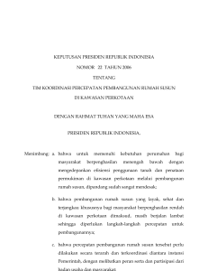 keputusan presiden republik indonesia nomor 22 tahun 2006