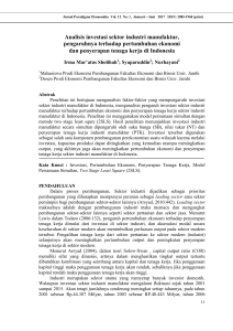 Analisis investasi sektor industri manufaktur