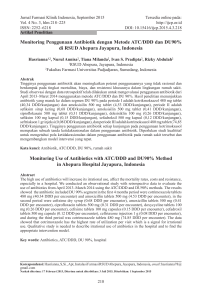 Monitoring Penggunaan Antibiotik dengan Metode ATC/DDD dan