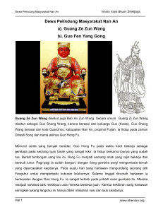 Dewa Pelindung Masyarakat Nan An a). Guang Ze Zun Wang b