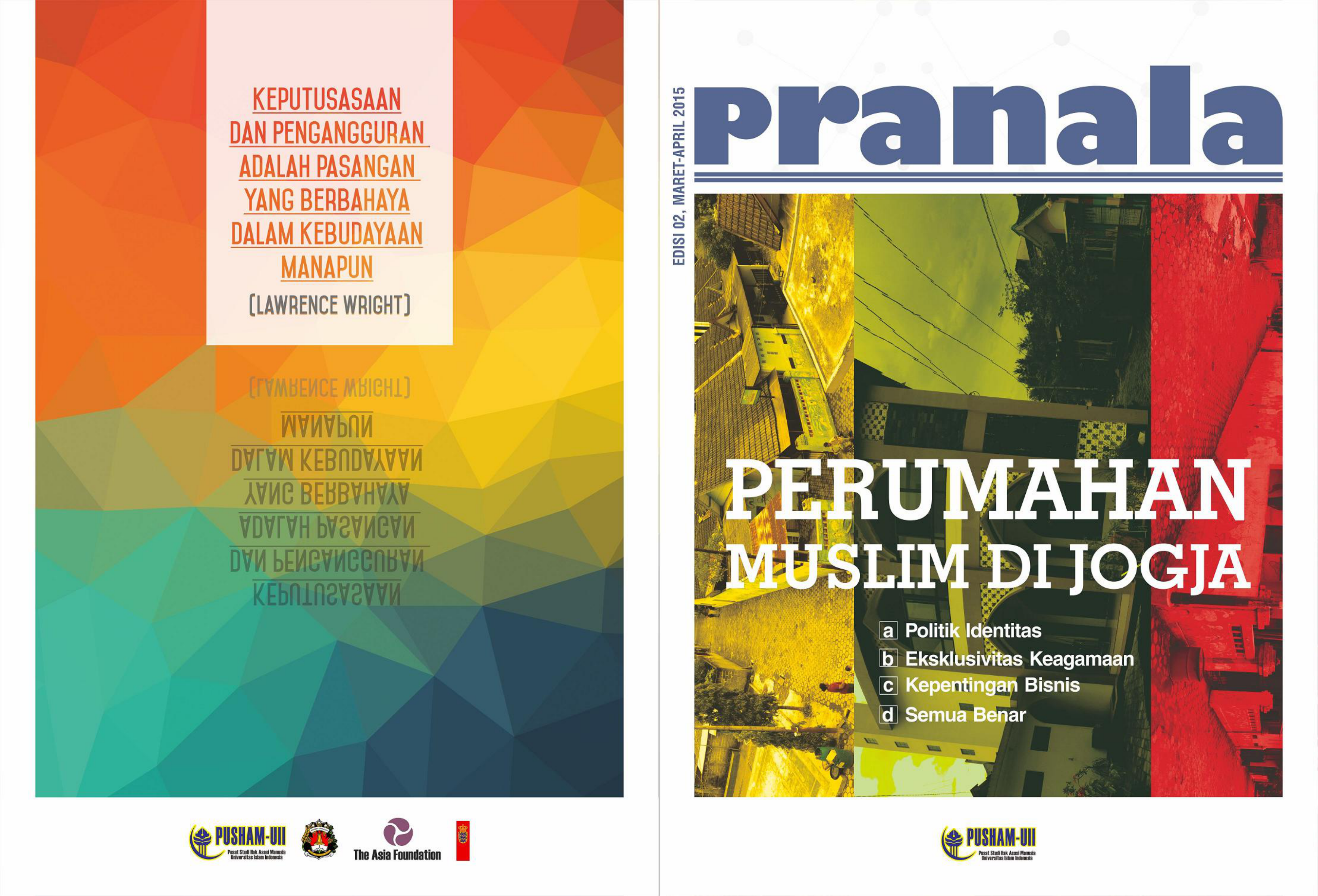 Lalu Bangsa Menarik membaca majalah Pranala edisi perdana yang mengangkat topik utama gagalnya pemutaran film Senyap di berbagai tempat di Yogyakarta