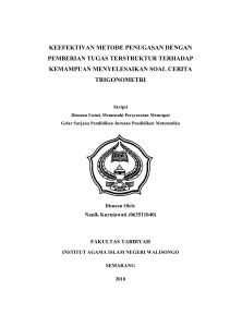 keefektivan metode penugasan dengan pemberian tugas terstruktur