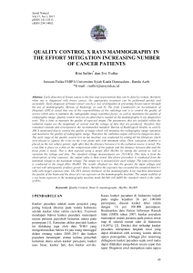quality control x ra the effort mitigatio of cancer lity control x