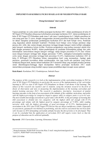 Otang Kurniaman dan Lazim N., Implementasi Kurikulum 2013