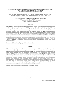 1 http://jurnal.unimus.ac.id ANALYSIS FACTOR OF PROBLEM ON