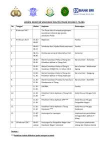 jadwal kegiatan sosialisasi dan pelatihan aplikasi e-tilang